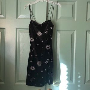 H&M Black & Silver Sparkly Mini Dress